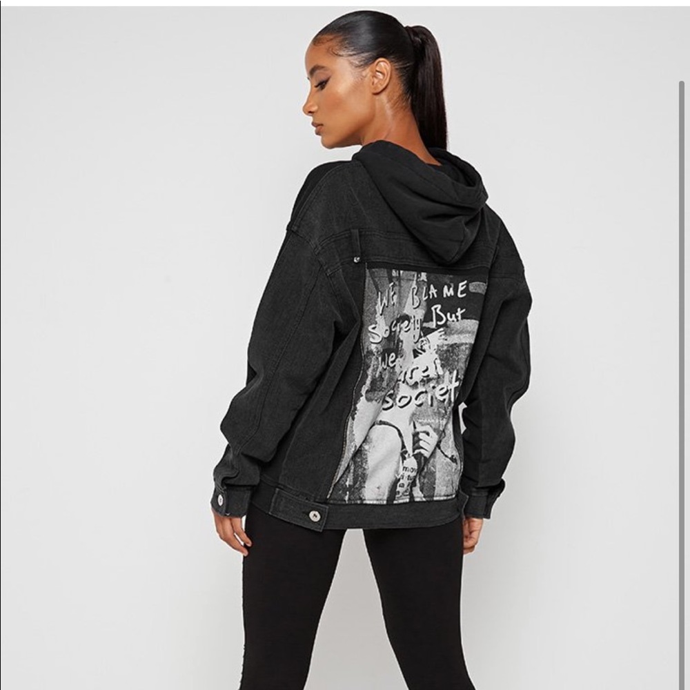 We Blame Society Denim Hoodie-💥BNWT szM